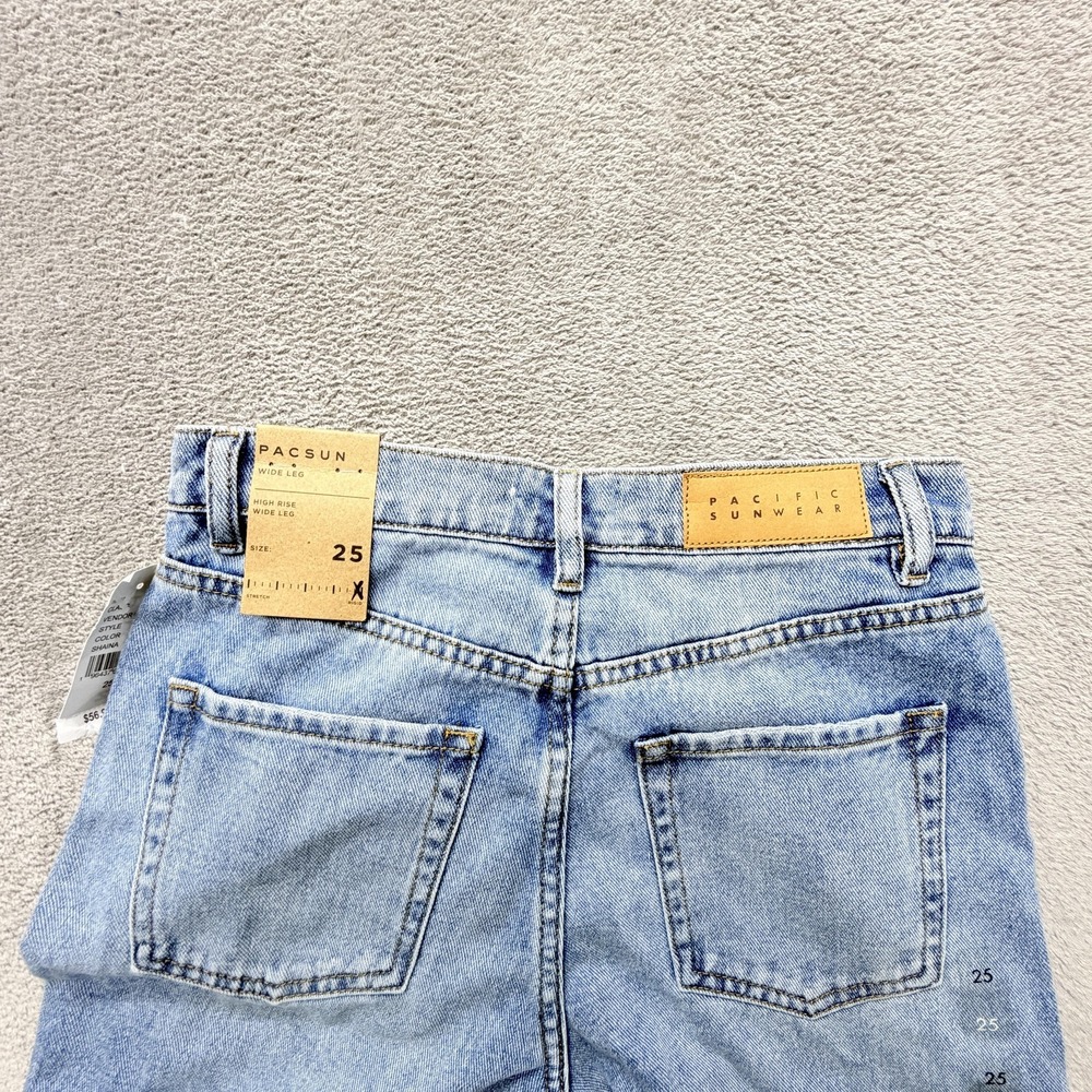PacSun Jeans Womens 25 Blue Light Wash Wide-Leg High Rise Relaxed Denim - Picture 9 of 9